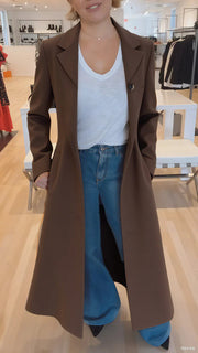 Women's Coat Lapel Leopard Print Casual Trench Women's Clothing