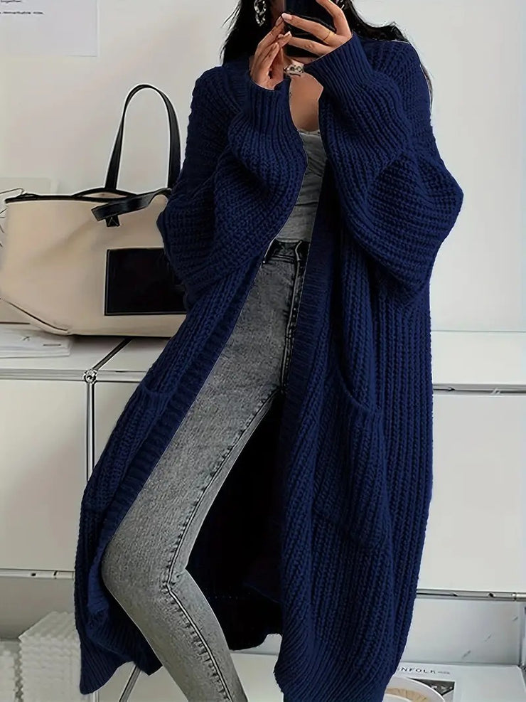 Long Sweater Coat Loose Long-sleeved Knitted Cardigan